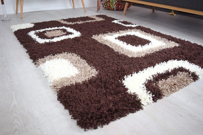 SPA Furnishing Brown Polyester Carpet(213 cm,  X 152 cm, Rectangle)