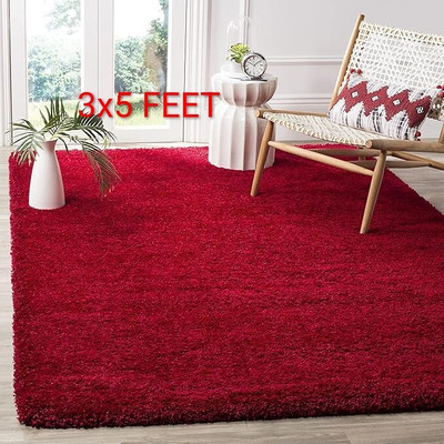 ato 3 cm  X 5 cm Acrylic Carpet(Rectangle, Maroon)