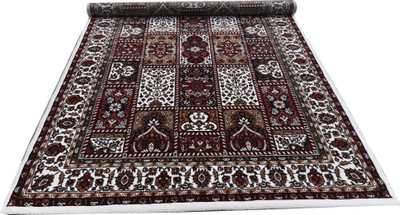 TAHNOORCARPET 120 cm  X 180 cm Silk Carpet(Rectangle, White, Beige, Maroon)