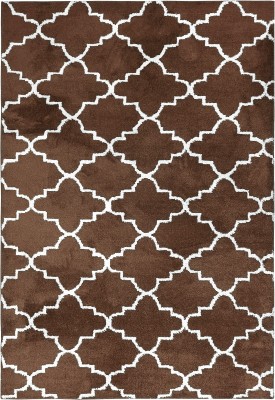 Saral Home Brown Cotton Carpet(4 cm,  X 6 cm, Rectangle)