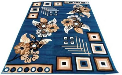 KAALENRIDE 150 cm  X 200 cm Acrylic Carpet(Rectangle, Blue)