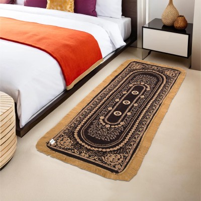 HOMESTIC Gold, Brown Velvet Runner(54 cm,  X 152 cm, Rectangle)