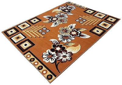 ZAMZAMCARPET 7 cm  X 10 cm Acrylic, Silk Carpet(Rectangle, Gold)