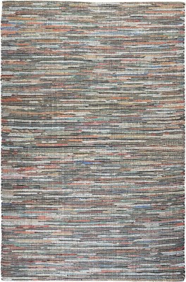 The Rug Republic White, Multicolor Genuine Leather, Jute Area Rug(6 ft,  X 10 ft, Rectangle)