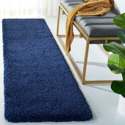 RM Handloom Dark Blue Polyester Runner(6 cm,  X 2 cm, Rectangle)