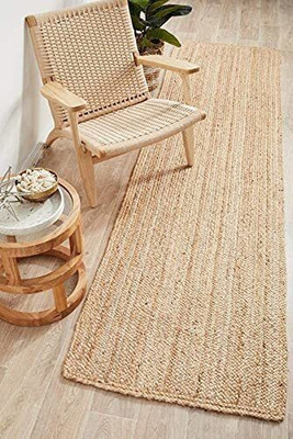 RAMAN TEXTILES Beige Jute Runner(2 ft,  X 3 ft, Rectangle)