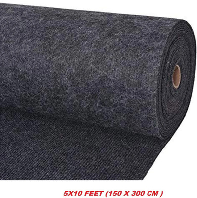 KAYNAT CARPET Grey, Black Nylon Carpet(5 FEET,  X 10 FEET, Rectangle)