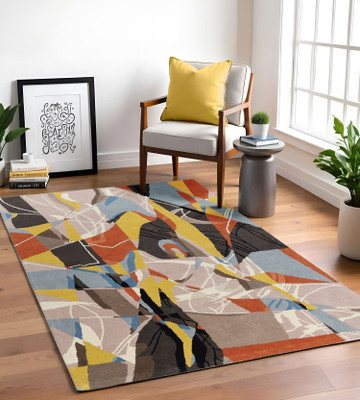 PLIVANA Multicolor Wool Carpet(152.4 cm,  X 243.8 cm, Rectangle)