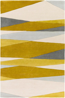 Surya Living Yellow Wool Carpet(2 ft,  X 3 ft, Rectangle)