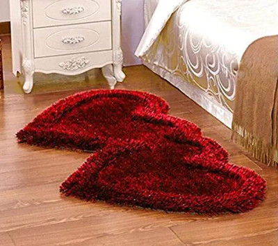 DKDECORATIVE Polyester Floor Mat(Maroon, Medium)