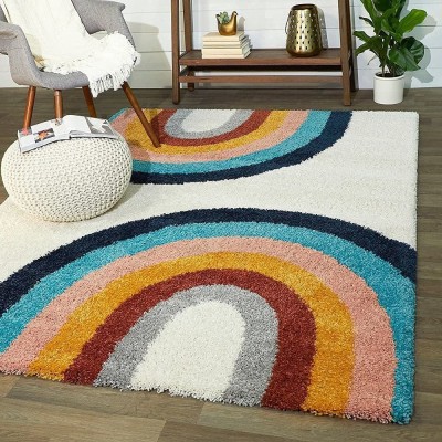 AYAT FATIMA CARPET Multicolor Polyester Carpet(3 cm,  X 5 cm, Rectangle)