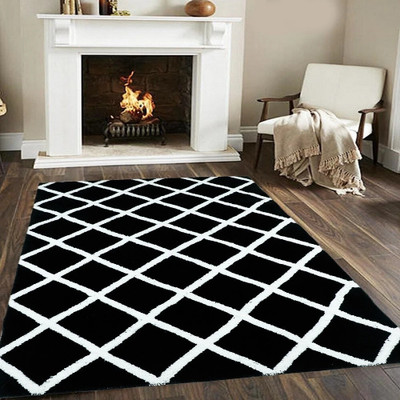 Woolpik Grey Polyester Carpet(3 cm,  X 5 cm, Rectangle)