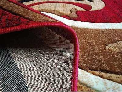 Samjeeda Handloom carpets Red Silk Carpet(5 cm,  X 7 cm, Rectangle)