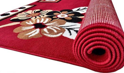 RA handloom carpet for Red Silk Carpet(7 cm,  X 5 cm, Rectangle)