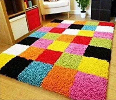 SR Handloom Multicolor Polyester Carpet(2 ft,  X 4 ft, Rectangle)