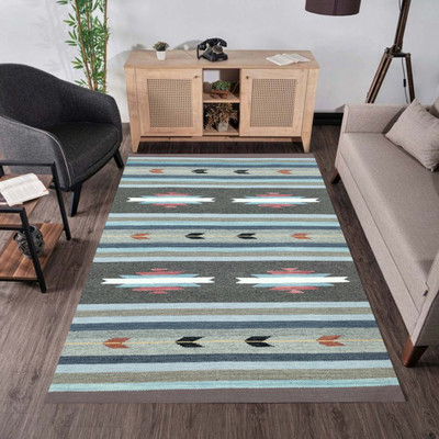Prashia Collection Beige Wool Carpet(120 cm,  X 180 cm, Rectangle)