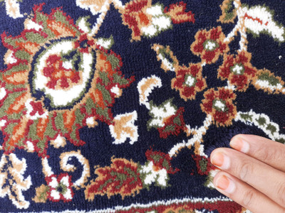 TAHNOORCARPET 180 cm  X 270 cm Silk Carpet(Rectangle, Dark Blue)