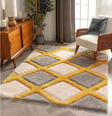 SR Handloom White Polyester Carpet(2 ft,  X 2 ft, Circle)