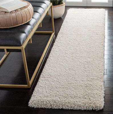 SPA Furnishing 4 cm  X 2 cm Polypropylene Carpet(Rectangle, White)