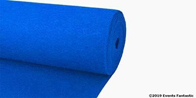 Kavi Handloom 152.4 cm  X 762 cm Polyester Carpet(Rectangle, Blue)