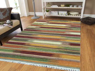 Prashia Collection Multicolor Wool Carpet(90 cm,  X 150 cm, Rectangle)
