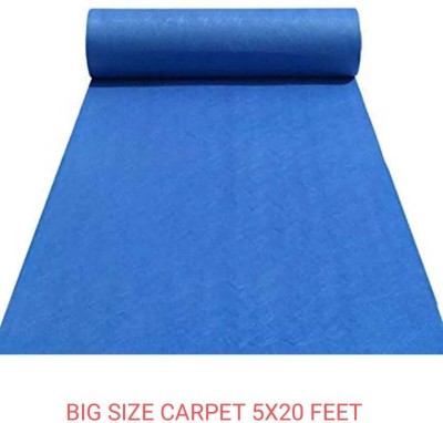 KAYNAT CARPET Blue Nylon Carpet(5 Feet,  X 20 Feet, Rectangle)