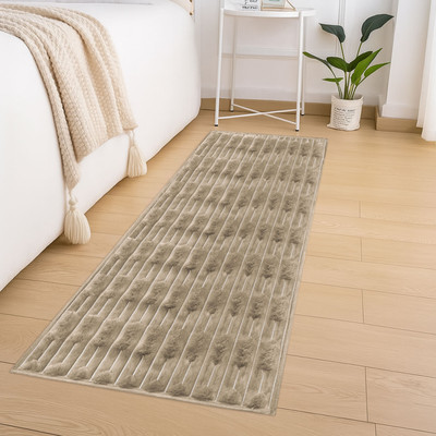 Flooring India Beige Polyester Runner(60 cm,  X 150 cm, Rectangle)