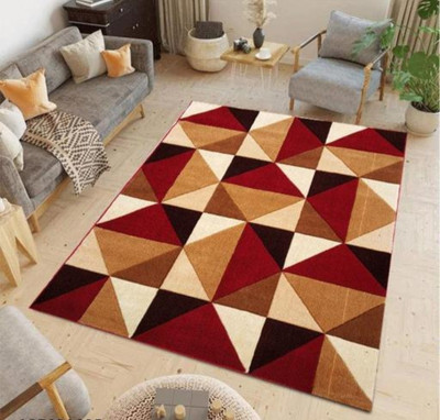 Ra handloom carpet Red Silk Carpet(7 ft,  X 5 ft, Rectangle)