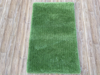 HR CARPET Green Polyester Carpet(60 cm,  X 120 cm, Rectangle)