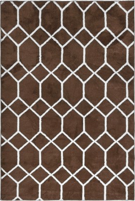 Saral Home Brown Polyester Carpet(6 ft,  X 9 ft, Rectangle)