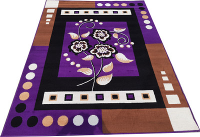 BhCarpet Purple Acrylic Carpet(5 ft,  X 7 ft, Rectangle)
