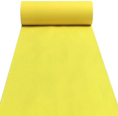 SanayaCarpet Yellow Polyester Carpet(150 cm,  X 210 cm, Rectangle)