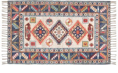 GENIUS HOMS Multicolor Polyester, Cotton Carpet(5 ft,  X 7 ft, Rectangle)