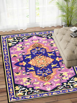 STATUS Multicolor Polyester Carpet(4 cm,  X 6 cm, Rectangle)