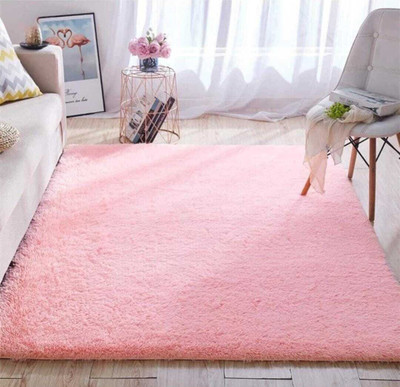 KAYNAT CARPET Pink Polyester Carpet(5 cm,  X 7 cm, Rectangle)