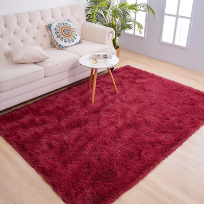 HR CARPET Maroon Polyester Area Rug(3 ft.,  X 5 ft., Rectangle)