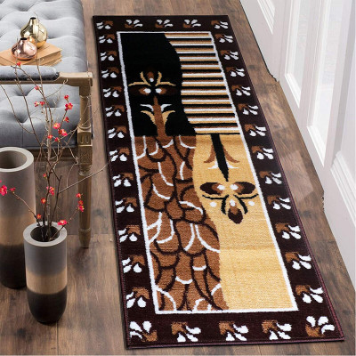 SM Handloom CARPET Brown Silk Runner(2 ft,  X 5 ft, Rectangle)