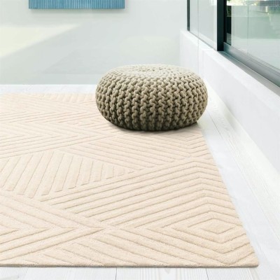 FloorFusion White Wool Carpet(150 cm,  X 240 cm, Rectangle)