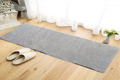 RRcrafts 2 cm  X 4 cm Cotton Runner(Rectangle, Grey)