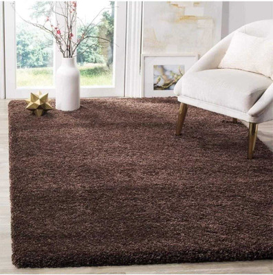 AyanCarpets Brown Polyester Carpet(150 cm,  X 210 cm, Rectangle)