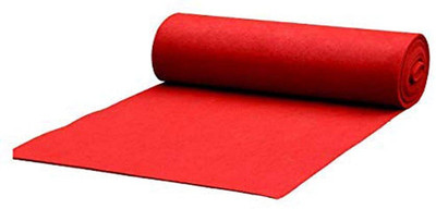 HR CARPET Red Synthetic Carpet(5 ft.,  X 7 ft., Rectangle)