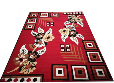SHAHZADICARPET Red Acrylic Carpet(152 cm,  X 213 cm, Rectangle)
