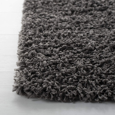 Shag Weaving Grey Polyester Carpet(2 ft,  X 4 ft, Rectangle)