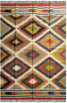 Medetai Multicolor Wool, Jute, Wool Dhurrie(150 cm,  X 240 cm, Rectangle)