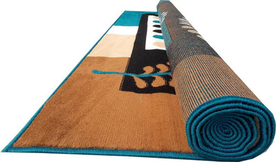 R CARPETS Blue, Grey Acrylic Carpet(150 cm,  X 200 cm, Rectangle)