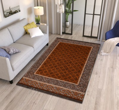 Furnishing Hut Brown Chenille Carpet(5 ft,  X 7 ft, Rectangle)
