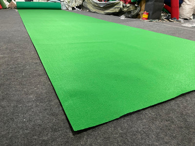 Shag Weaving 150 cm  X 600 cm Polypropylene Carpet(Rectangle, Green)