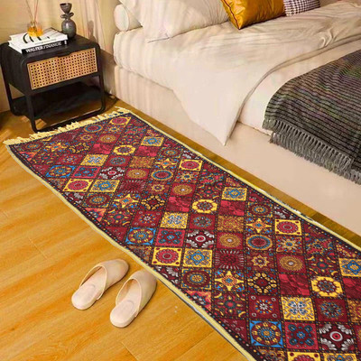 RRC Multicolor Velvet Runner(2 ft,  X 6 ft, Rectangle)