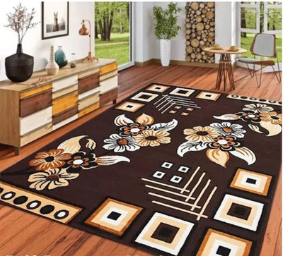 KAYNAT CARPET Brown Acrylic Carpet(5 feet,  X 7 feet, Rectangle)