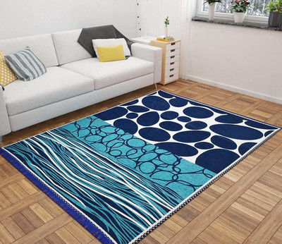 AF 5 cm  X 7 cm Chenille Carpet(Rectangle, Light Blue)